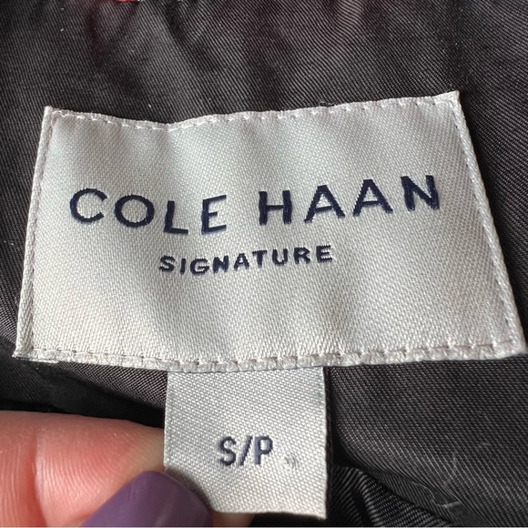 Cole Haan Signature Women’s Black Trench Coat Mid Length Removable Hood, Small - Picture 6 of 11